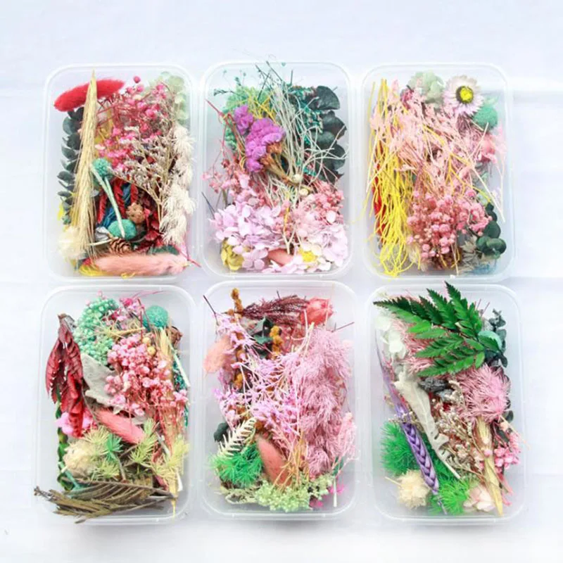 1 коробка микс сушеных цветочных растений ароматические свечи кулон ожерелье ювелирных изделий фоторамки, наклейки DIY аксессуары - Цвет: Random Color