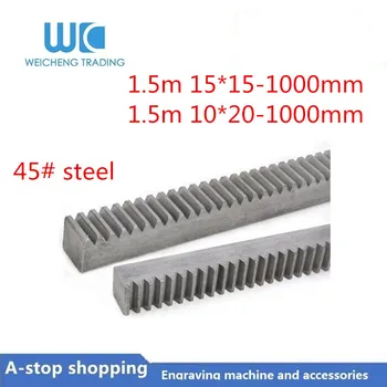 

1pc 1.5m width*high 15*15 /20*20 spur Gear rack teeth Length 1000mm 45# steel Black Oxide CNC parts modulus 1.5 mod