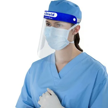 

Safety Face Shield All-Round Protection Cap Clear Wide Visor Spitting Anti-Fog Lens Transparent Shield Adjustable Elastic Band