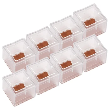 

8Pcs Furniture Silicone Protective Cover Square Silicone Chair Leg Floor Protector Chair Leg Cap Furniture Foot Cover