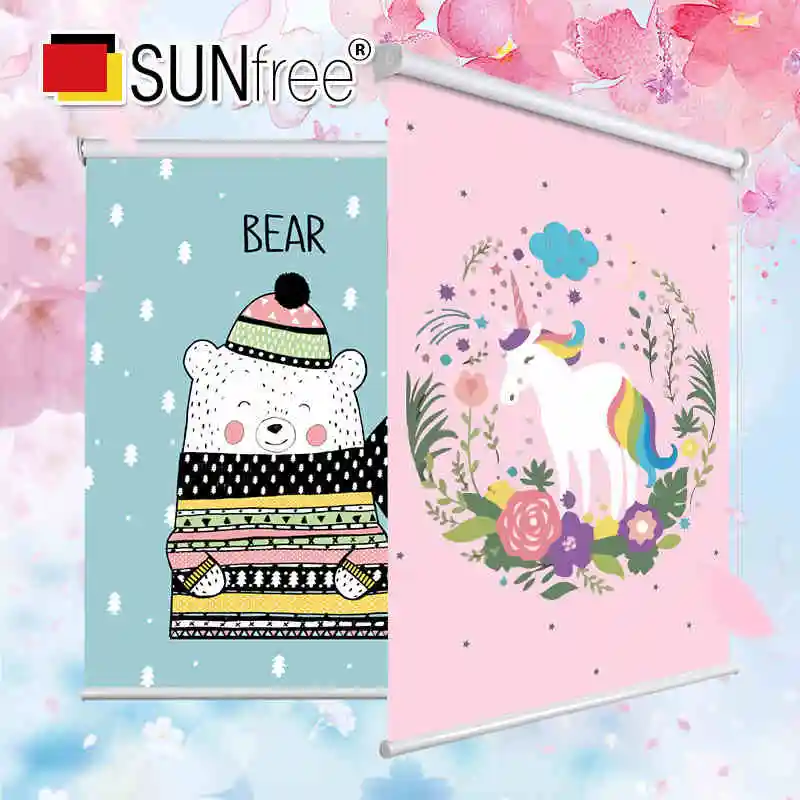 

Cute cartoon roller blinds for Living Room Blackout Curtains for Children Girls Animal cat bear fox deer printed roller blinds
