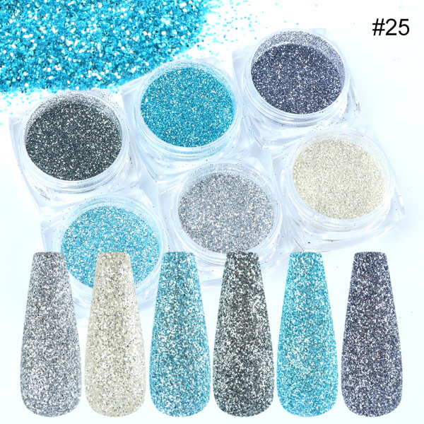 Box Shining Sugar Effect Nail Glitter Powder Laser Candy Nail Art Pigment Flakes Dust Coloful Nail Decor Accessories LA1539-28