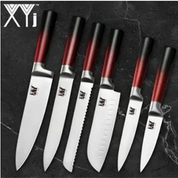 XYj набор кухонных ножей из 6 предметов, японский нож Santoku, нож, нож для повара, ножи для резки овощей, режущие инструменты