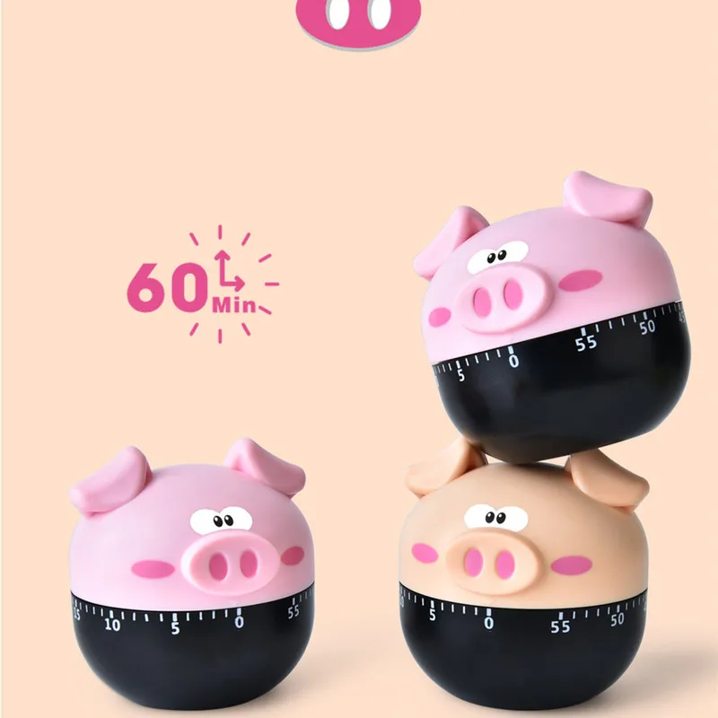 

Cartoon Pig Shaped Kitchen Timer Home Kitchen Alarm Clock Countdown Piglet Machinery Electronic Timer for Cooking Baking Frying