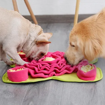 

Y Four-leaf Clovers Pet Dog Sniffing Pad Training Blanket Expend Energy Sniffing Decompress Slow Food Puzzle Toy Blanket