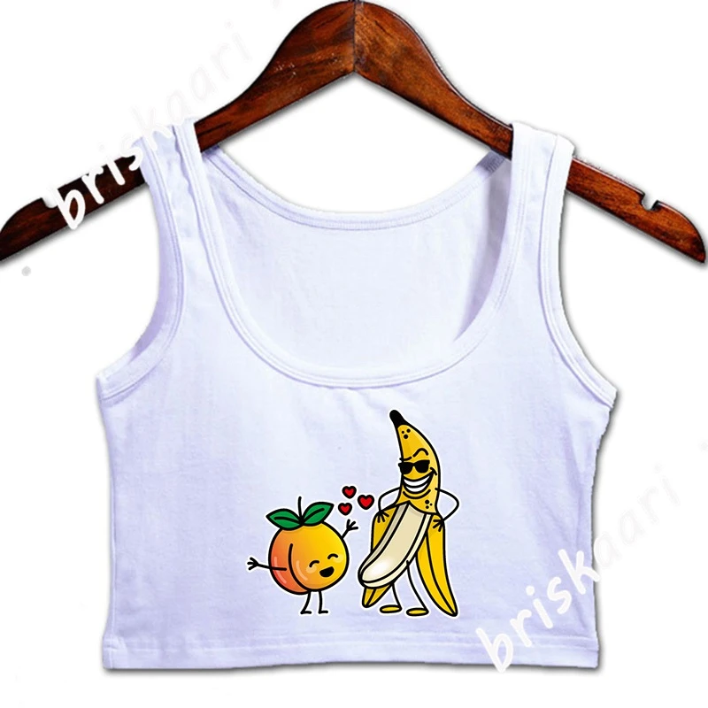 Peach Banana Funny Matching Couple Naughty Cartoon Crop Top Fit Designing  Crop Top Sleeveless 5xl Sexy For Girl Vest|Tank Tops| - AliExpress