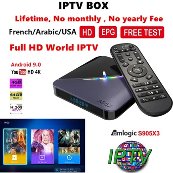 

A95X F3 RGB Light TV Box Amlogic S905X3 Android 9.0 64GB Support Dual Wifi 8K 60fps Plex Media Server A95XF3 Set Top IPTV Box