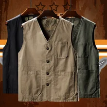 Весна и осень стиль мужчины среднего возраста большой размер однослойный жилет Открытый Повседневный мужской тонкий жилет пальто 129802