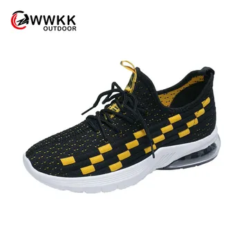 

WWKK New Running Shoes Jogging Sneakers Women Air Cushion Breathable Mesh Lace-up Outdoor Walking Training Fitness Sport Shoes