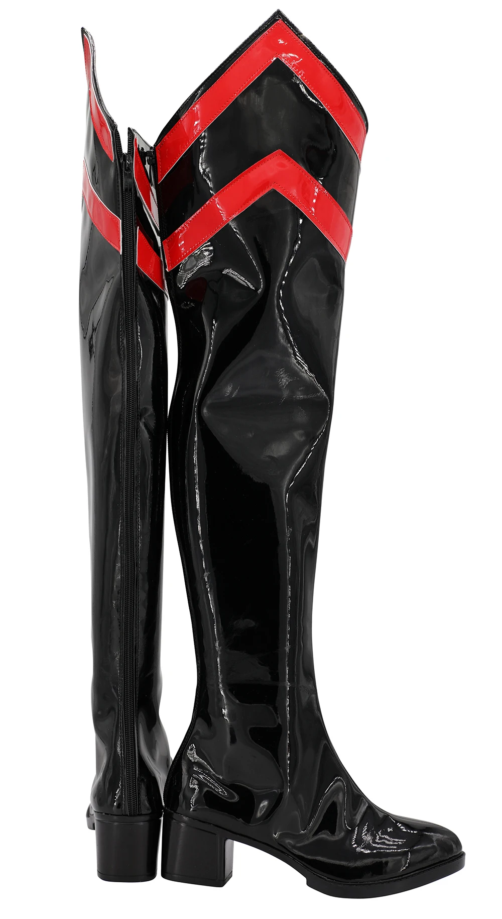 Neon Genesis Evangelion EVA Asuka Langley Soryu Cosplay Boots Over Knee Black Shoes Custom Made (3)