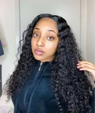 Rebecca Deep Wave-peluca Frontal de encaje 360, pelucas de cabello humano brasileño prearrancado, rizado profundo, 30 pulgadas