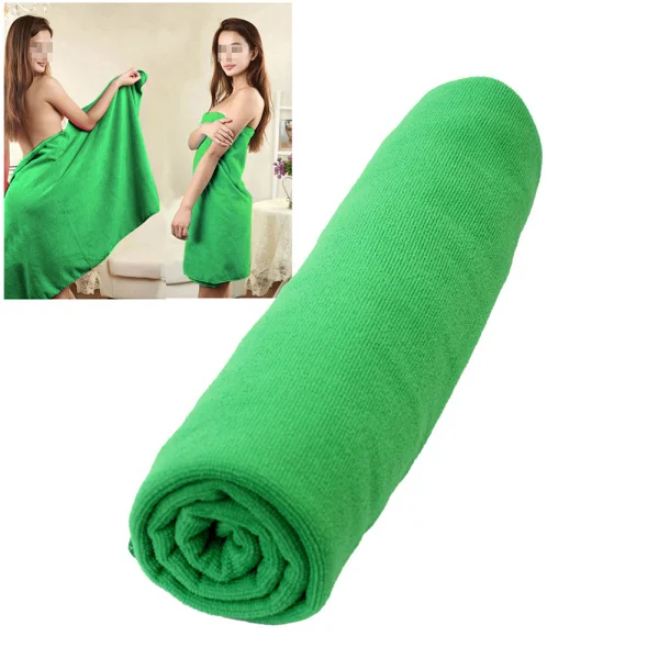 1 шт., новинка, впитывающее волокно, пляжные сушильные банные полотенца, Мочалка для душа, простыня для спортивного зала, сушильные полотенца - Цвет: Зеленый