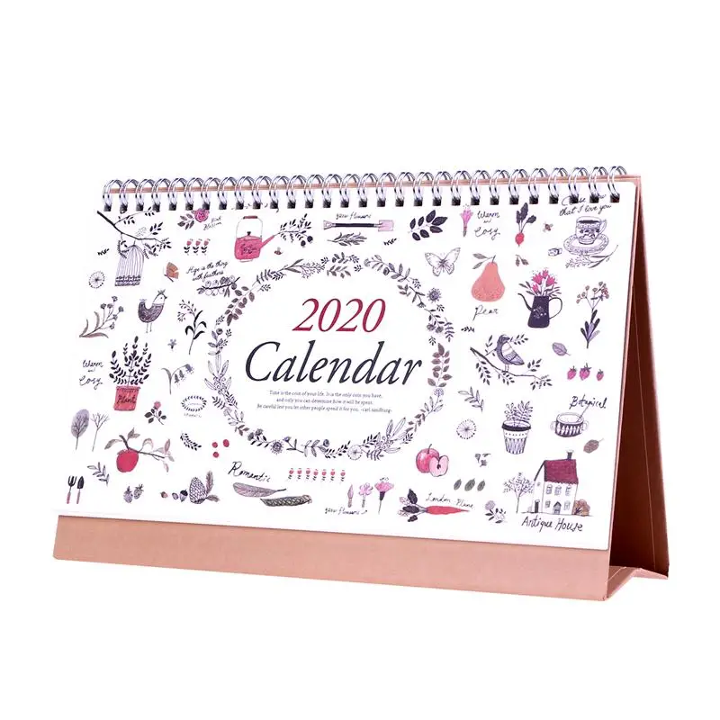 

1pc Calendar Lovely Stylish Fashion Cute Paper Table Calendar 2020 Calendar Simple Desk Calendar Creative Desktop Calendar