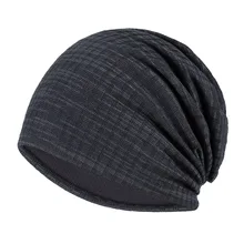 Весна и осень тонкая секция baotou полосатая летняя унисекс двойная ветрозащитная шапка уличная тюрбан шапка головной убор бини cc beanie
