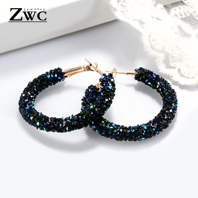Винтажные корейские большие серьги ZWC для женщин модные женские подвески с