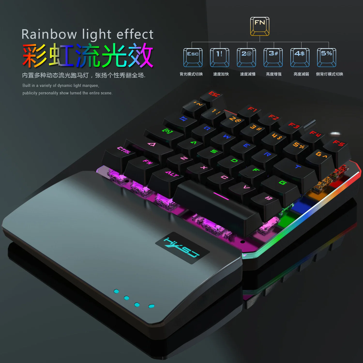 Стиль RGB режим освещения механическая клавиатура с одной рукой подсветка игровая клавиатура Различные огни прямые продажи от производителя