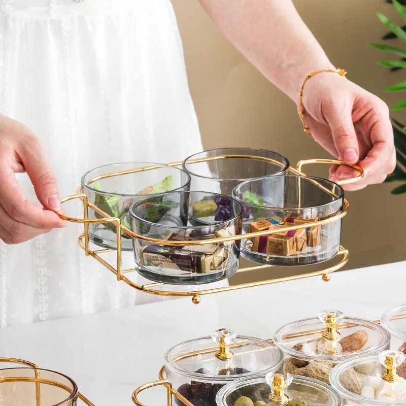Nordic Fruit Dessert Snacks Serving Platter Glasses Bowl With Lid Party Candy Nuts Salad Dishes Plate Cake Food Kitchen Plate