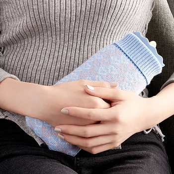 

Hot Water Bottle Hand Warmer Water Filling Hot Water Bag with Cover Microwave Heating Silicone Winter Warmer Cute Christmas Gift