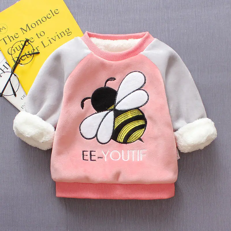 BibiCola Baby girls sweater winter infant warm pullover outerwear for girls toddler autumn velvet coats newnorn baby clothes