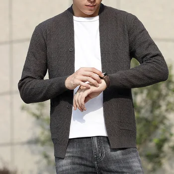 

2020 spring and autumn new men's cardigan sweater casual knitted cardigan