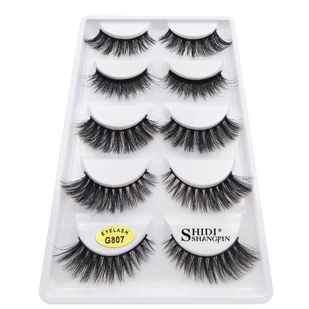 5 Pairs Black Lashes Handmade False Eyelashes Professional Fake Eyelashes, Very Natural Soft and Comfortable