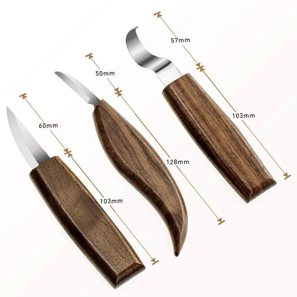 Best Woodturning Tools: Three-Piece Wood Carving Knife Set