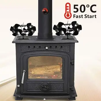 

Fireplace Fan 4 Blades/8 Blades Indoor Mini Air Stove Fan Portable Winter Household Eco Friendly Warmer Wood Log Burner