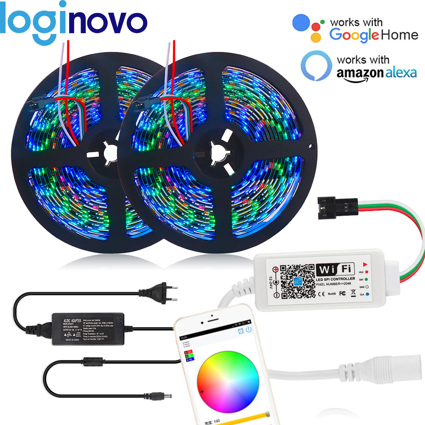 Набор смарт-RGB лент 10 м 300 светодиодный s/600 s DC 12 В WS 2811 Светодиодная лента Гибкая +