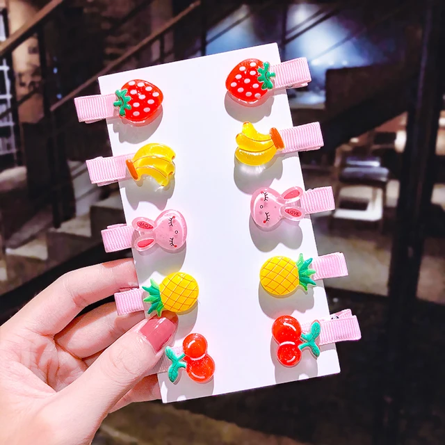 10PCS/Set New Girls Cute Cartoon Ice Cream Unicorn Hair Clips Kids Lovely Hairpins Headband Barrettes Fashion Hair Accessories 27