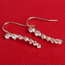 7 кристаллов, серьги-кольца, женские серьги для подарка, модные гипоаллергенные вечерние серьги с кристаллами