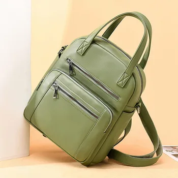 

2020Ladies Backpack PU Leather Shoulder Bag Casual Large Capacity Student Schoolbag Teenage Girls Multi-Function Backpack