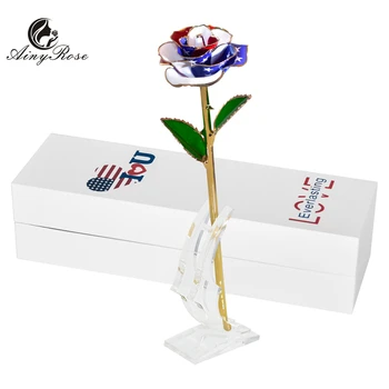 

AINYROSE 24k Gold Colorful Rose Flower Artificial Flowers Eternal Rose Forever Love In Box Birthday Gift for Girls