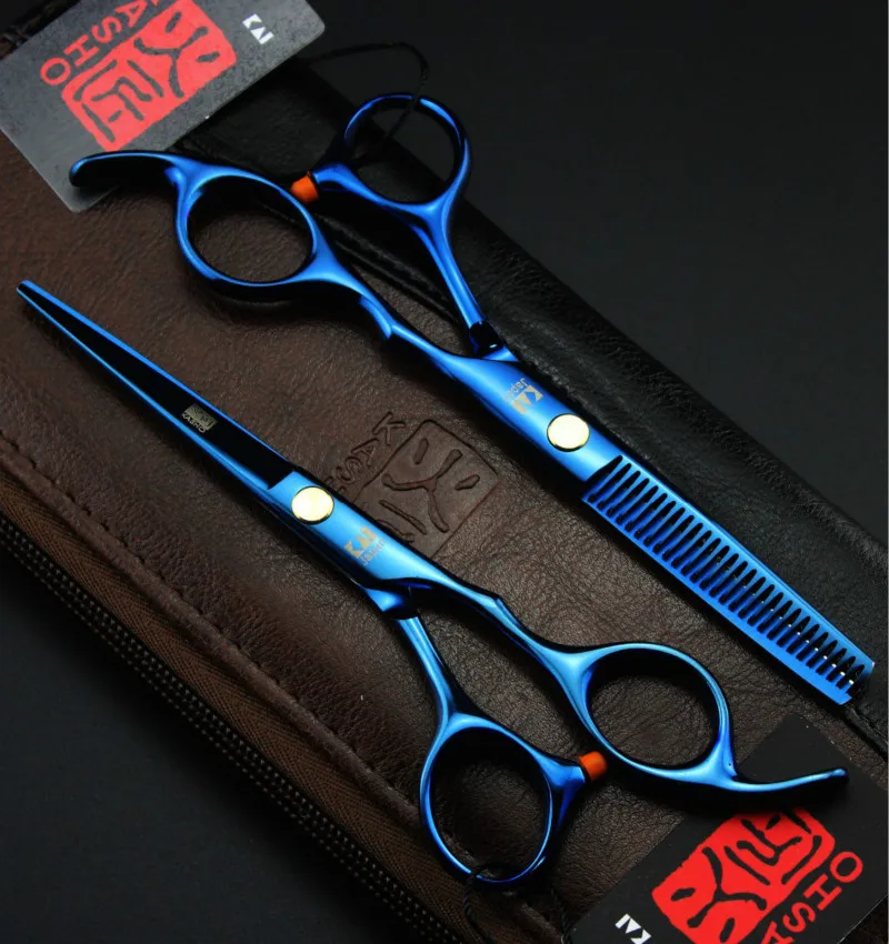 Профессиональные 5,5/6 дюймовые ножницы для волос, набор ножниц, парикмахерские ножницы для филировки, набор для стрижки волос, истончение с сумкой - Цвет: 2 pcs 55  inch