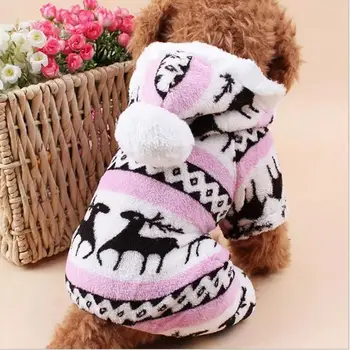 

Winter Warm Dog Jumpsuits Plush Rompers Pajamas Soft Cotton Small Pet Dogs Clothes