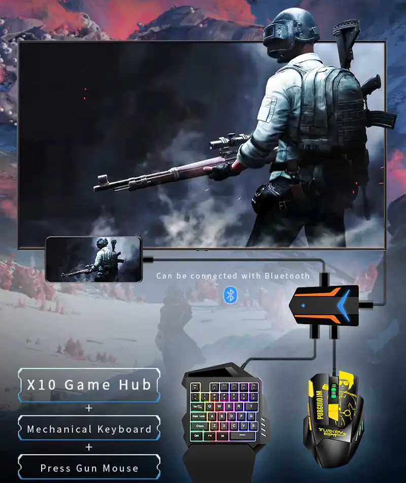 Pubg Mobile Game Controller 4k Usb To Hdmi Hub Adapter For Ios