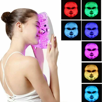 

7 Colors LEDs Light Photon Face Mask For Face Neck Anti Wrinkle Acne Removal Skin Rejuvenation Electric Facial Beauty Machine