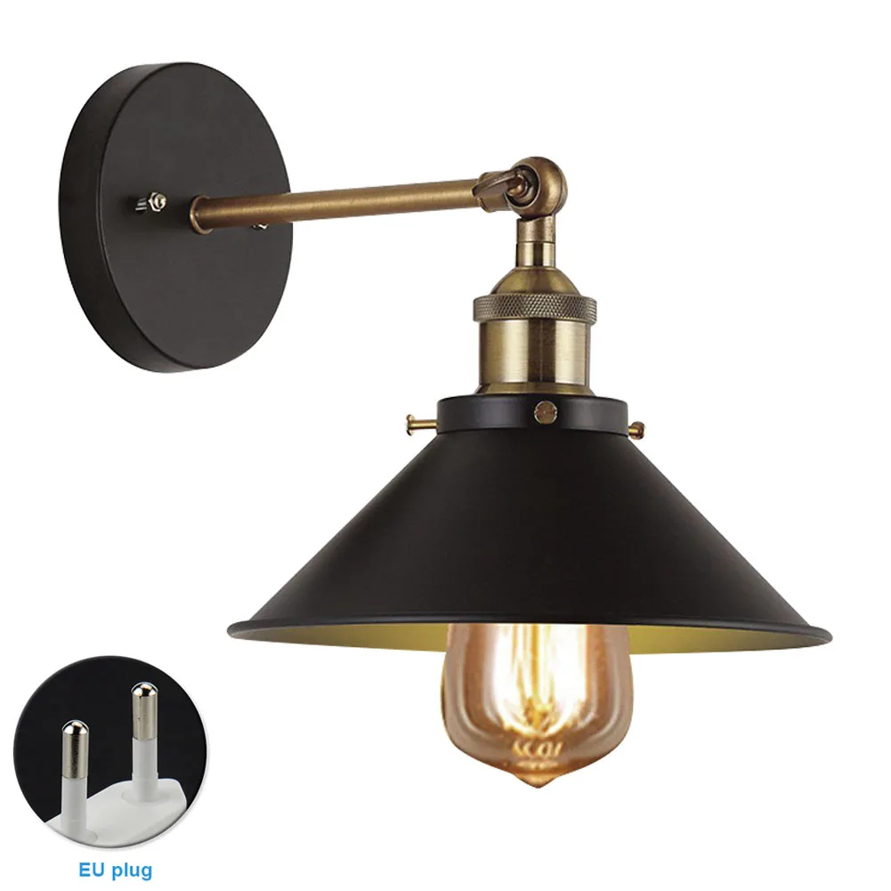 

E27 Industrial Vintage Home Wall Lamp LED Lights Stairs Hallway Fence Yard Craft Pathway Arm Swing Iron Hotel Bedside