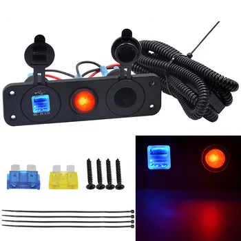 

DIY Dual USB Charger 4.2A 12V Power Outlet ON-Off Switch 1.5M Cable with Fuse Panel for Car Marine Boat RV Truck Camper Vehicles
