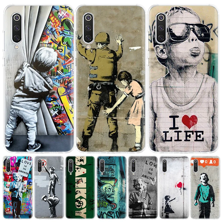 Custodia Per Telefono Banksy Graffiti War Peace Per Xiaomi Redmi Note 12 10 10S 11 11S 11T 9 9S 8 8T 7 9T 11E Pro 5G 7 Plus Fashion Cover