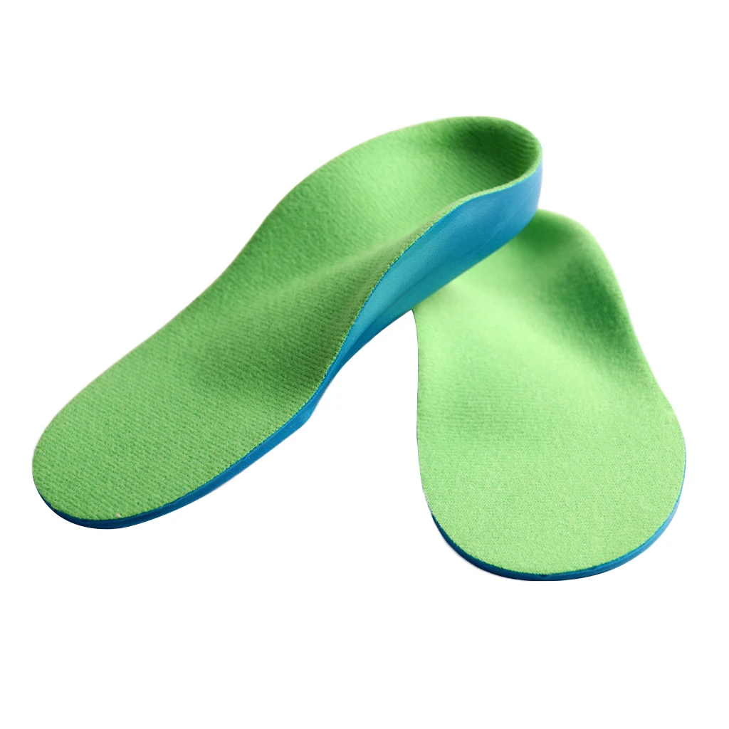 

1 Pair of Kids Flat Feet Orthotic Sports Shoes Insoles FallenÂ Arches Support Inserts Cushion Pad Green 14-24cm