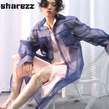 

sharezz 2020 new Spring Trench Coat for Women Wild Casual Fashion Fake Two Pieces Windbreaker Female Europe Women Clothing