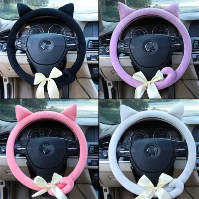 Чехол на руль kitty cat автомобильные аксессуары короткий плюшевый теплый зимний