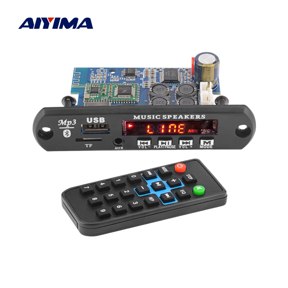 AIYIMA TDA7492P Power Amplifier Audio Amp 25Wx2 Stereo Sound Amplifiers MP3 Decoder Board WAV APE Lossless Audio USB TF AUX amp stands