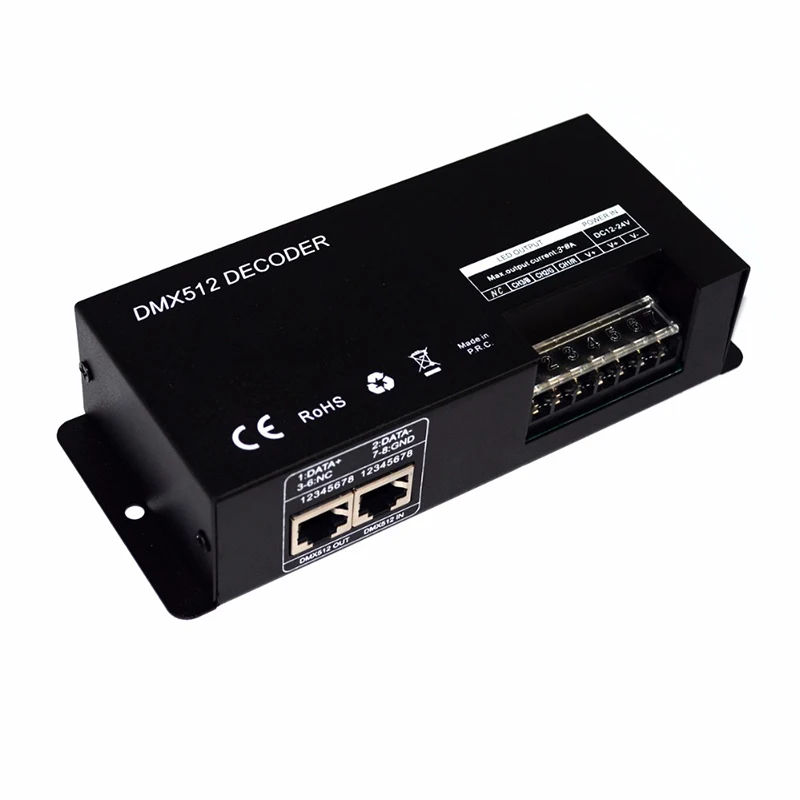 3Ch Dc12-24V Rgbw Dmx 512 декодер Led контроллер, Rgb Led Dmx512 декодер 3 Channelx8A для прокладки СИД светильник