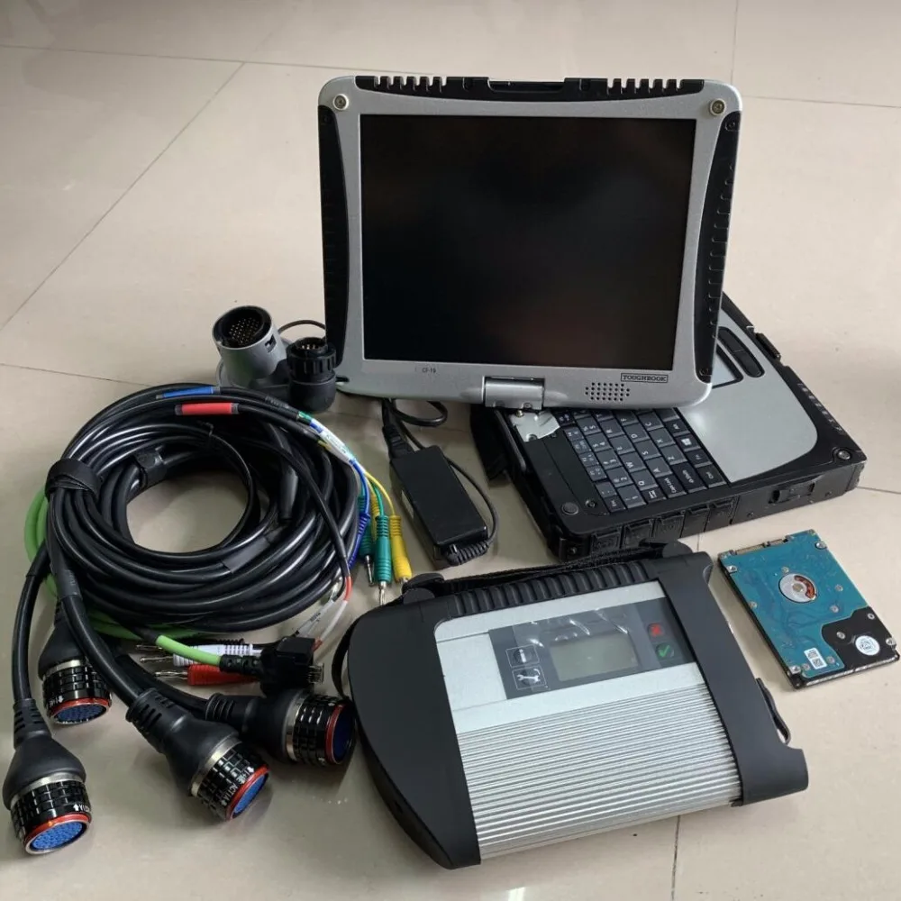 Super MB Star C4 SD Подключение+ используемый ноутбук cf19 диагностический ПК с mb star c4 новейшее программное обеспечение,12 320G hdd для MB car truck