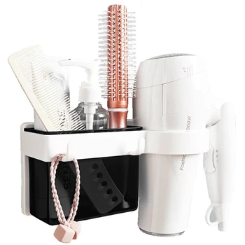 

Toilet Hair Dryer Rack, Bathroom Storage Hanging Non Perforated Wall Mounted Air Duct