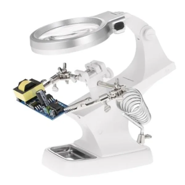 3X 4.5X Welding LED Loupe Magnifier Soldering Iron Magnifying Glass Clip Holder Hand Welding Repair Mgnifying Tools