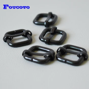 

200Pcs/Lot Black Adjuster Buckle To Adjust Straps handmade for Belts Bags Dog Collars Webbing Size 15mm Zinc Alloy -Black