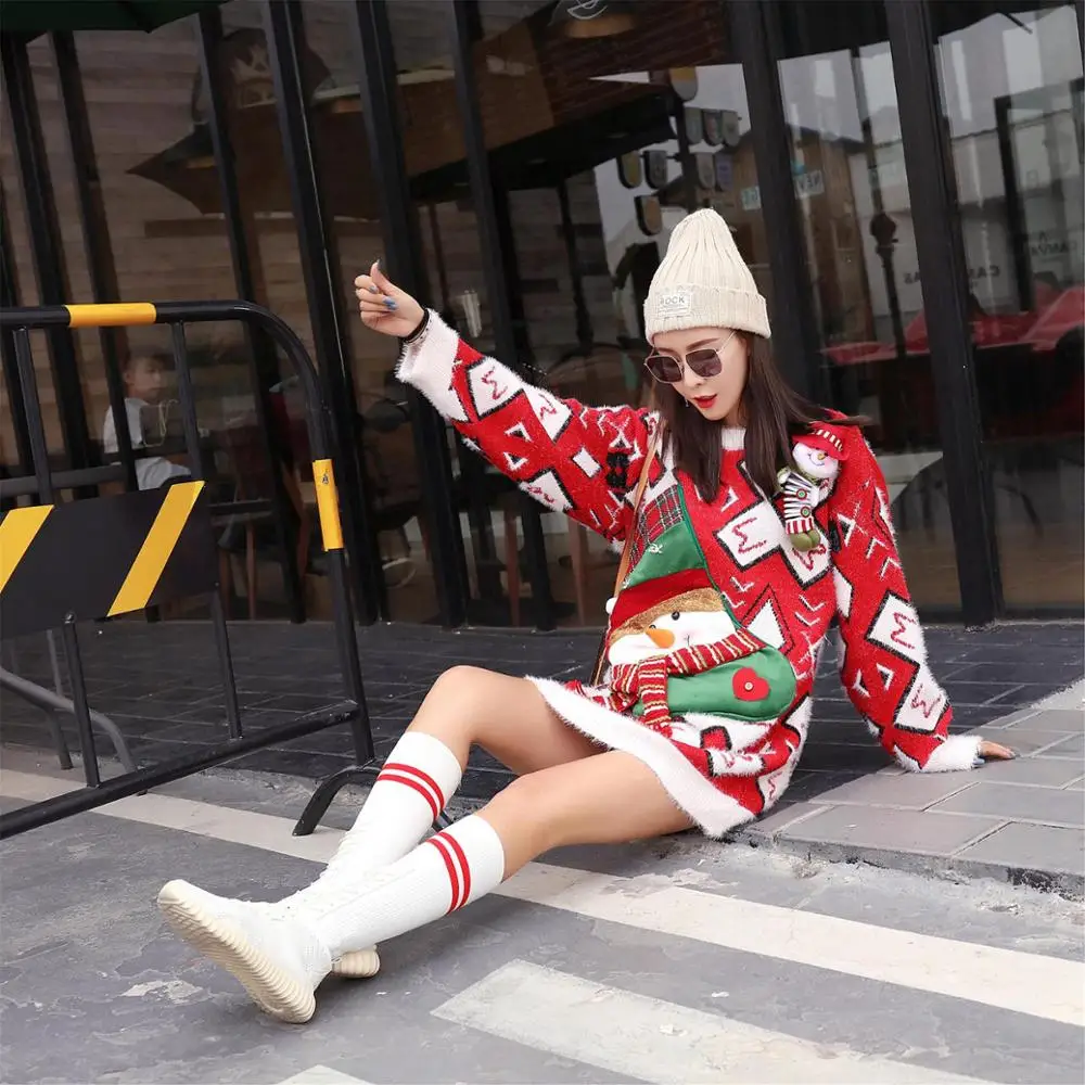 2020 Autumn Large size O-Neck Christmas Sweater