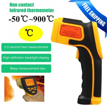 

Infrared Thermometer Low Power Consumption Lcd Backlight Display Data Hold Function Laser Sign Display 1 Set
